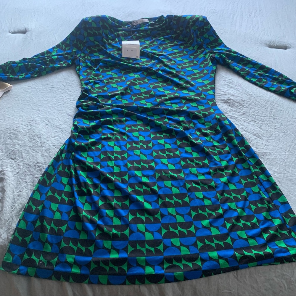 Zara padded shoulder dress